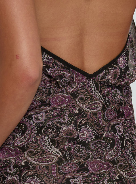 Drifting Away Chiffon Mini Dress Paisley