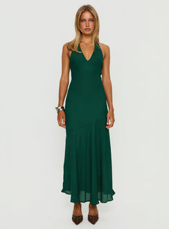 Luannie Halter Scarf Tie Maxi Dress | Emerald | Womens | Princess Polly Luannie Halter Scarf Tie Maxi Dress | Emerald | Womens | Princess Polly