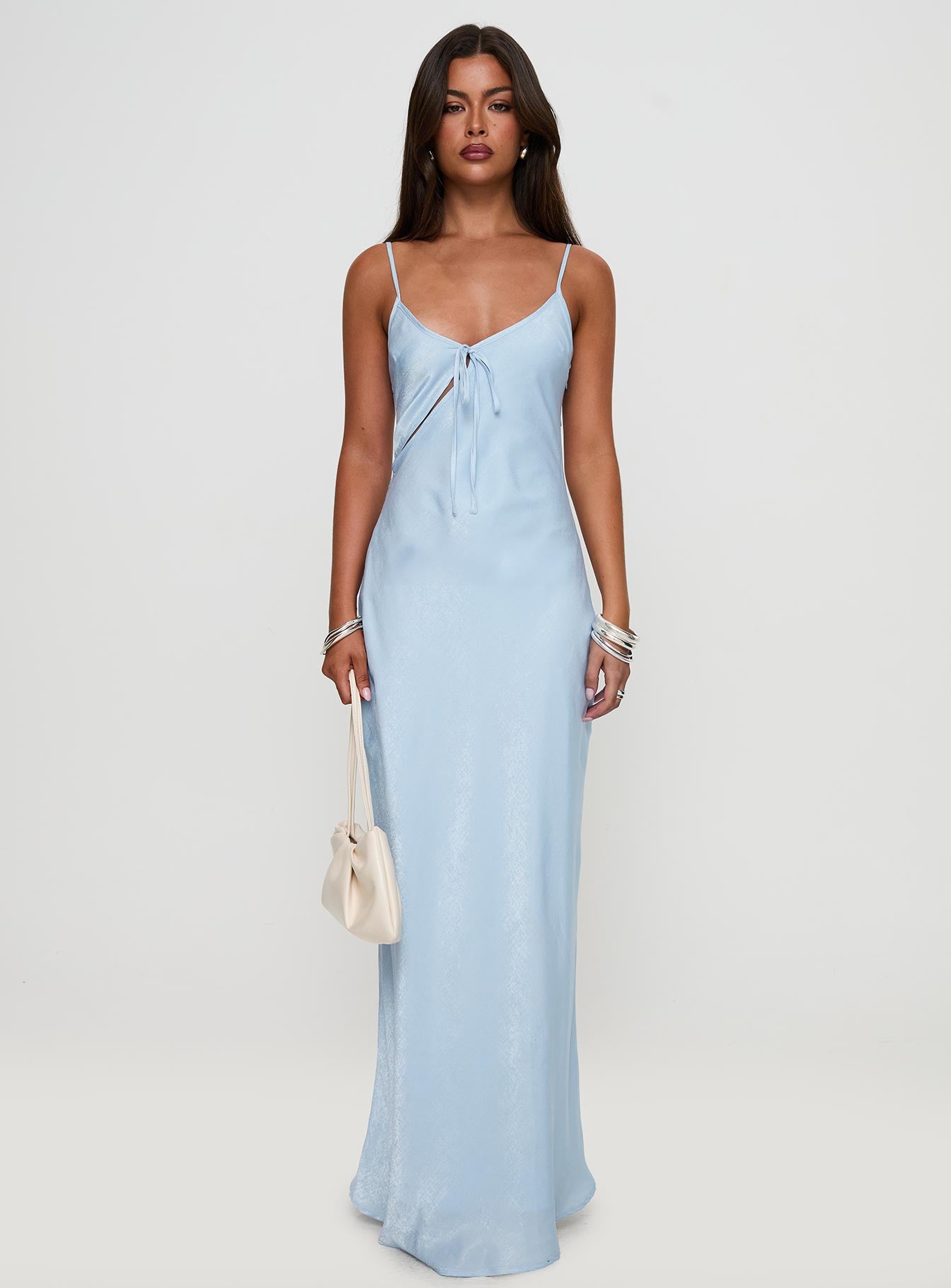 Linger Bias Cut Maxi Dress Blue | Princess Polly Linger Bias Cut Maxi Dress Blue | Princess Polly