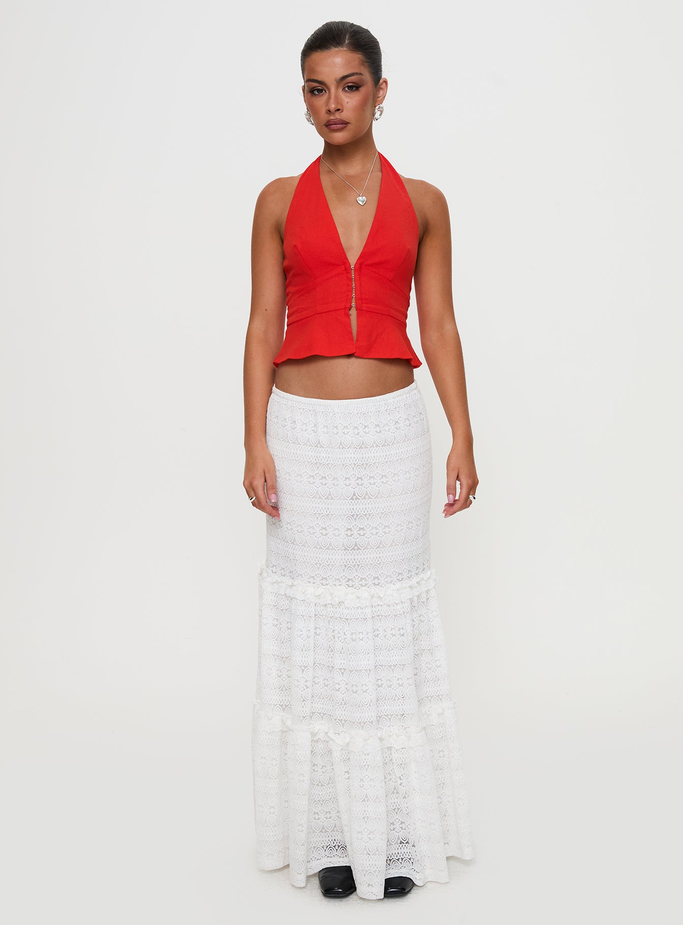 Buttacupe Lace Maxi Skirt White | Princess Polly