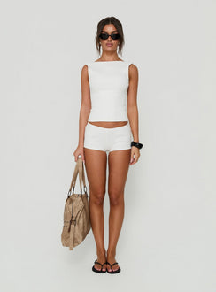Baseline Rib Micro Shorts White