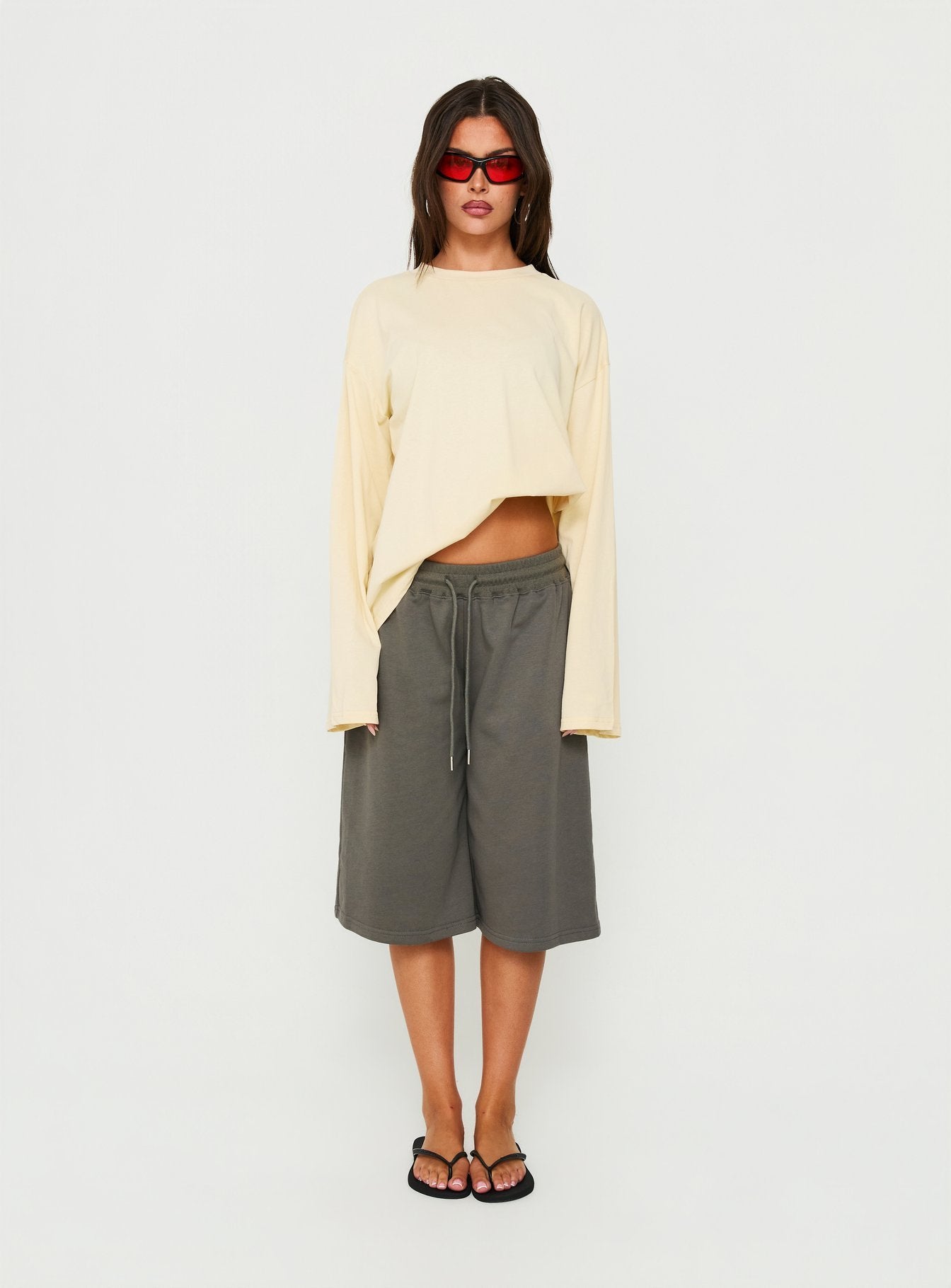 Settle Down Long Sleeve Top Butter Yellow