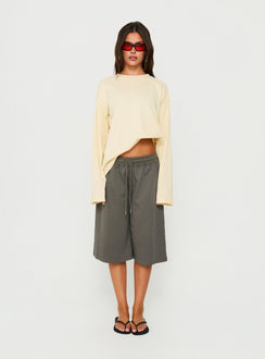 Settle Down Long Sleeve Top Butter Yellow