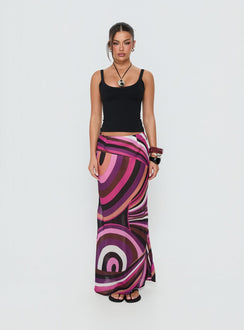 Lucidia Maxi Skirt Pink Retro
