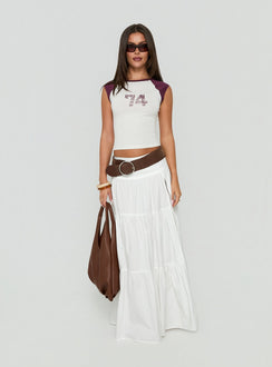 Silver Soul Maxi Skirt White