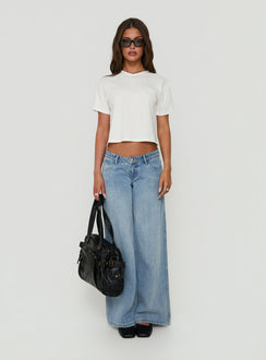 Dealia High V Boxy Tee White