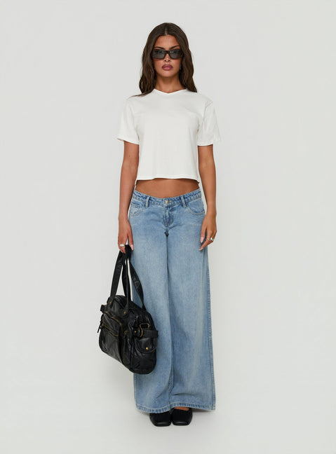 Dealia High V Boxy Tee White