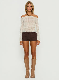 Korrine Off Shoulder Lace Top Cream