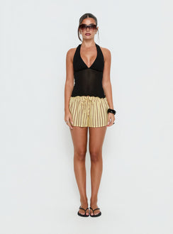 Abigayle Shorts Yellow / Brown Stripe