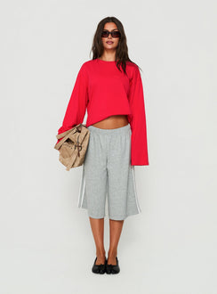 Settle Down Long Sleeve Top Red