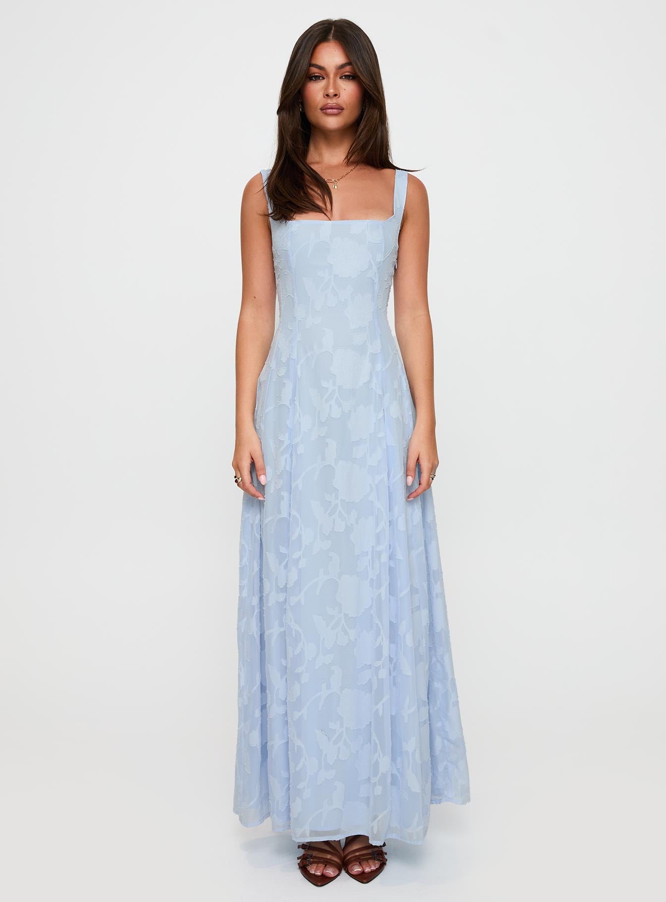 Margaux Burnout Dress Blue | Princess Polly Margaux Burnout Dress Blue | Princess Polly