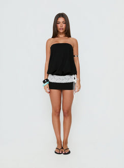 Calina Strapless Playsuit Black