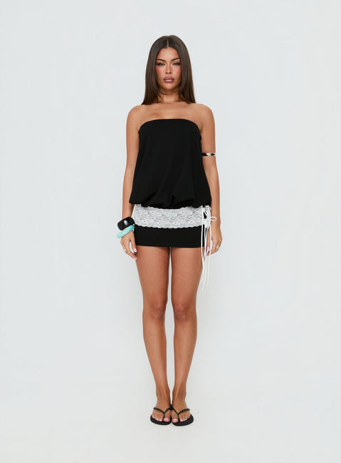 Calina Strapless Playsuit Black
