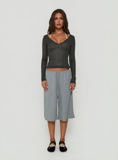 Lyrra Waffle Jersey Jorts Grey