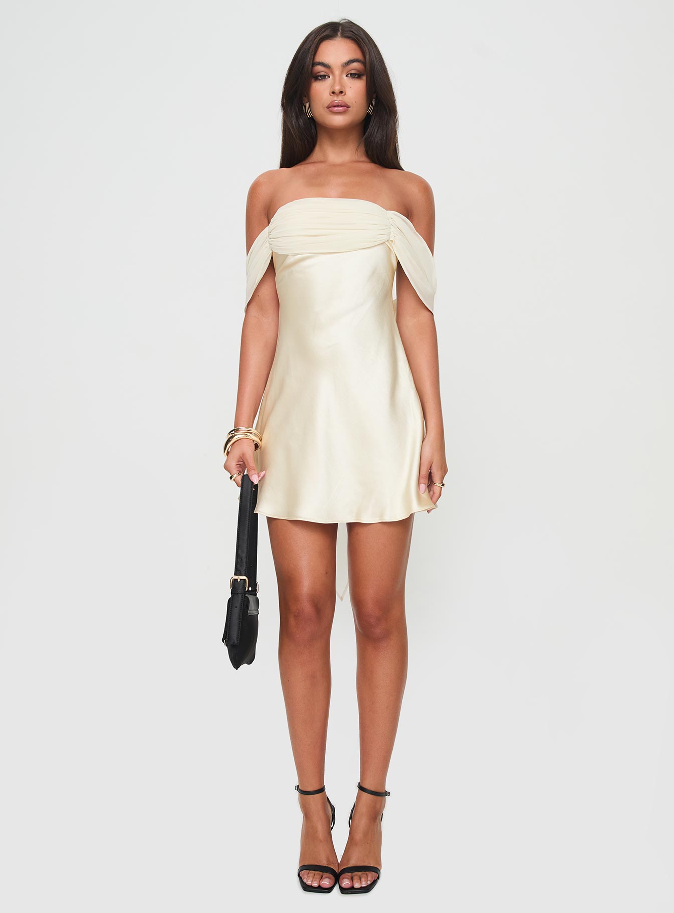 Adoration Mini Off The Shoulder Dress | cream | Womens | Princess Polly Adoration Mini Off The Shoulder Dress | cream | Womens | Princess Polly