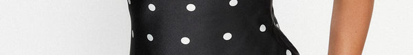 Margareta Lace Trim Mini Dress Black White Polka Dot