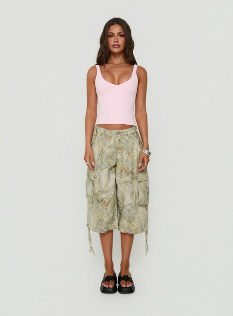 Daily Define V Neck Tank Top Pink