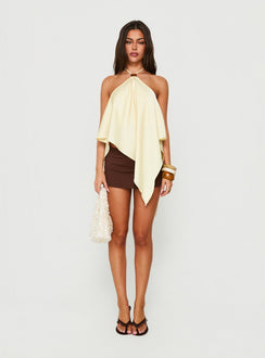 Lisada Halter Asymmetrical Top Lemon