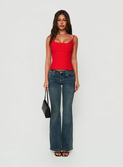 Renaissance Corset Lace Top Red