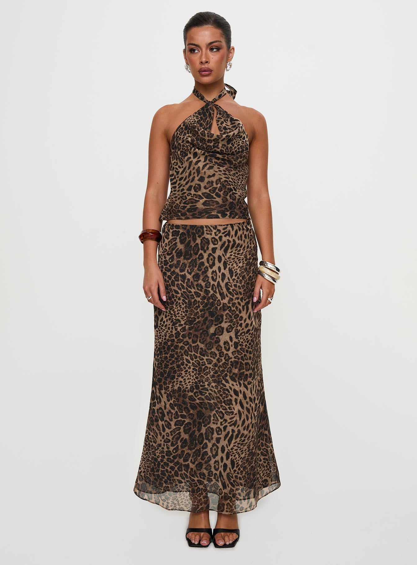 Eleganza Maxi Skirt Leopard