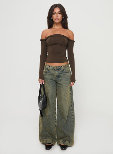 Dusky Long Sleeve Top Khaki