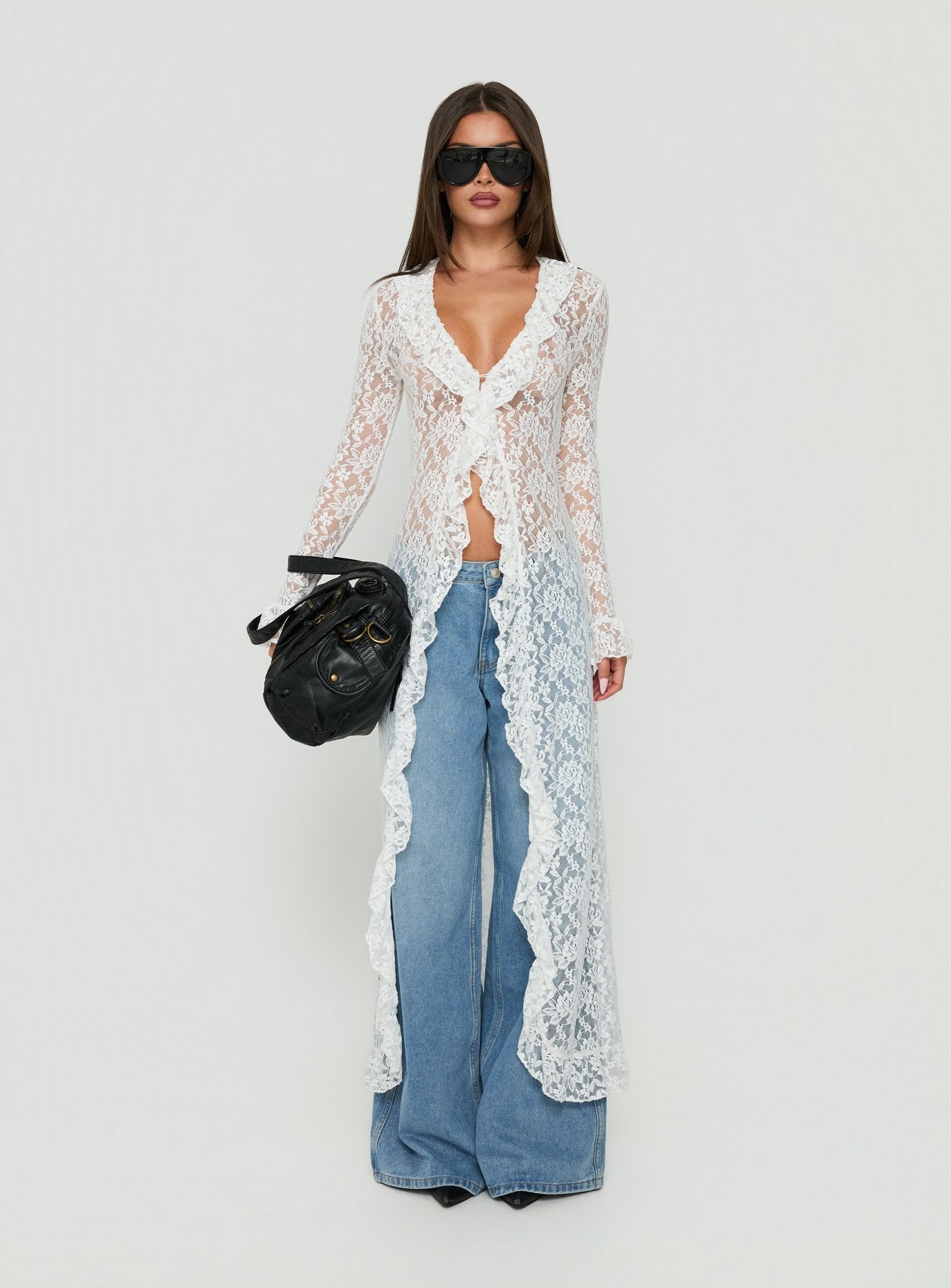 Long Nights Long Sleeve Lace Maxi Dress Moonlight