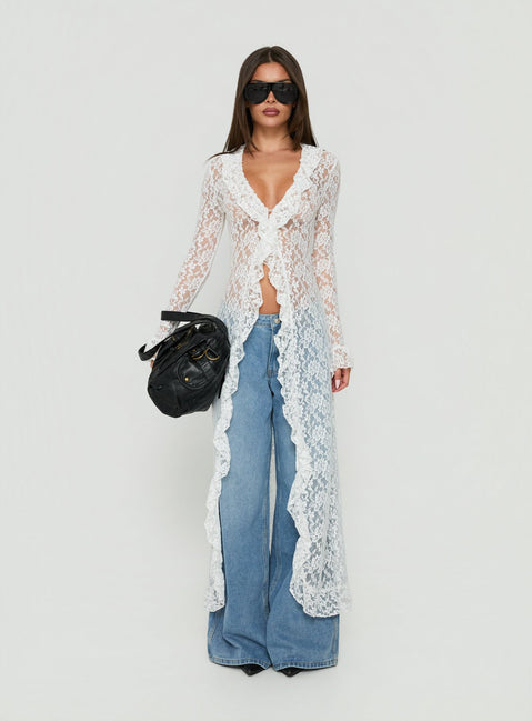 Long Nights Long Sleeve Lace Maxi Dress Moonlight
