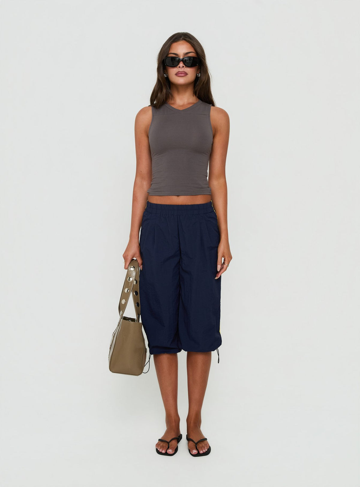 Riyah 3/4 Low Rise Nylon Pants Navy