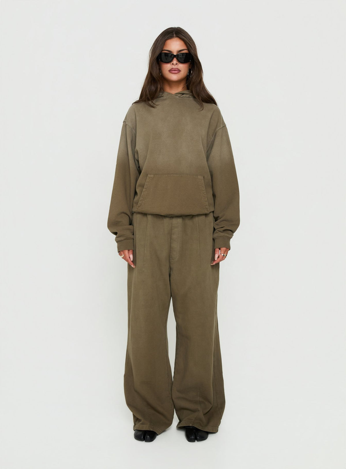 AT Pullover Oversized Hoodie Washed Olive