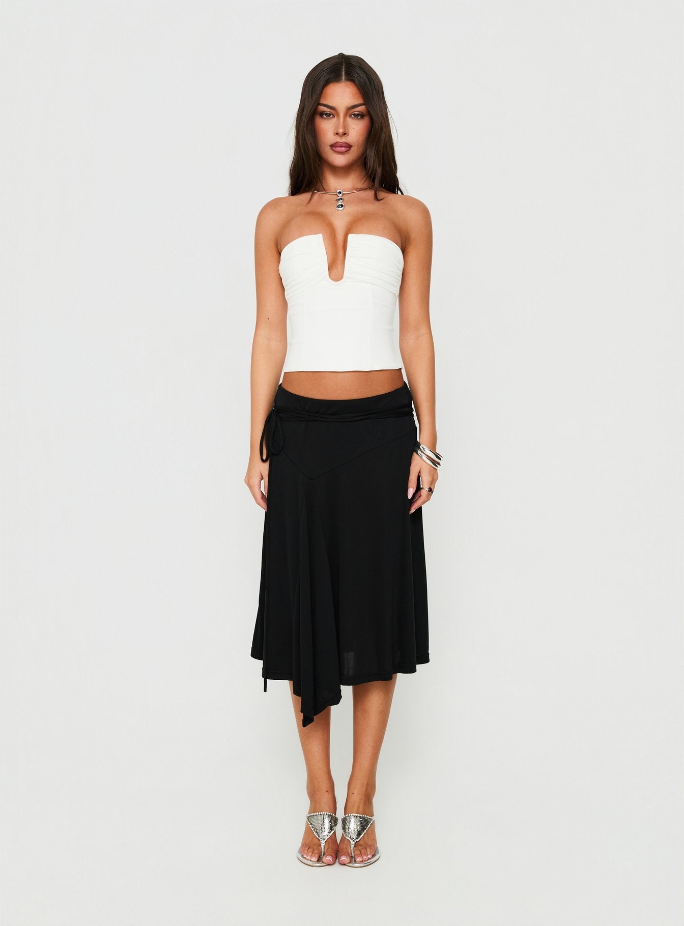 Karisma Strapless Ruched Top White