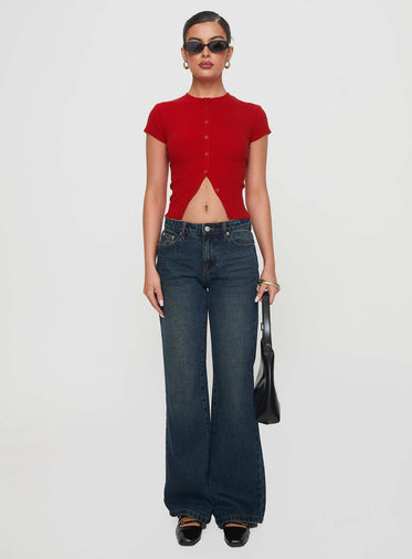 Suzu Knit Top Red