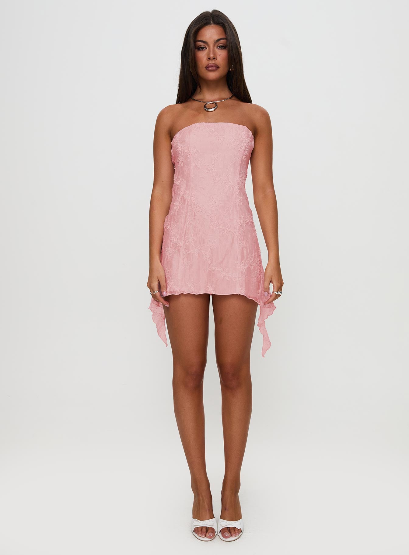 Tomika Strapless Mini Dress Pink Petite
