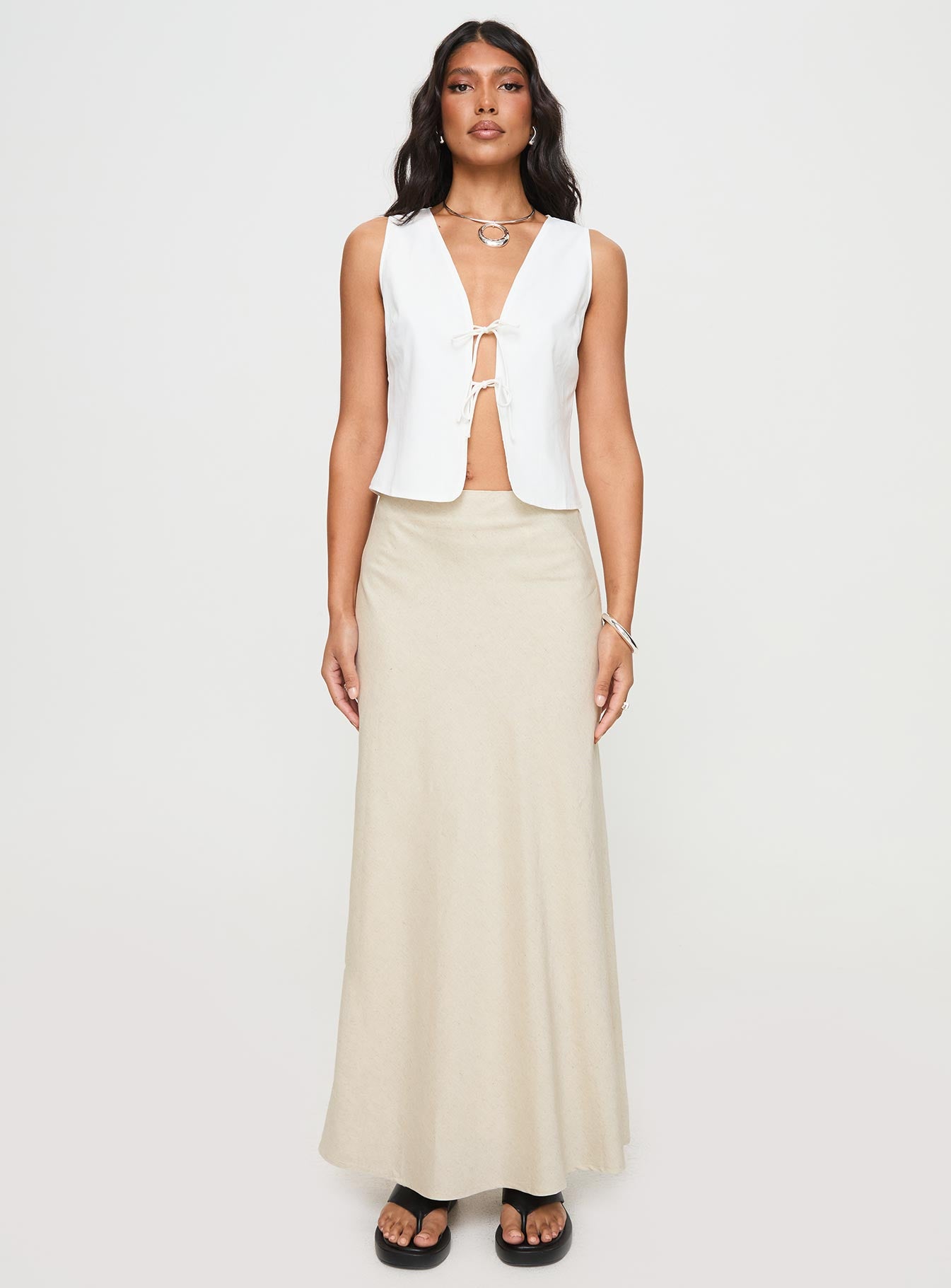 All In Maxi Skirt Beige | Princess Polly