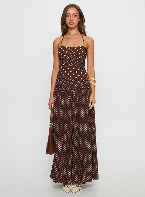 princess polly brown halter dress Rafelle Halter Mini Dress Brown