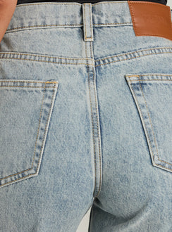 Fawcett High Rise Straight Leg Jeans Light Blue Wash Petite