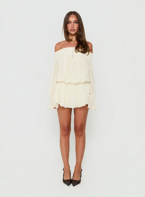 Annikah Off Shoulder Romper Cream