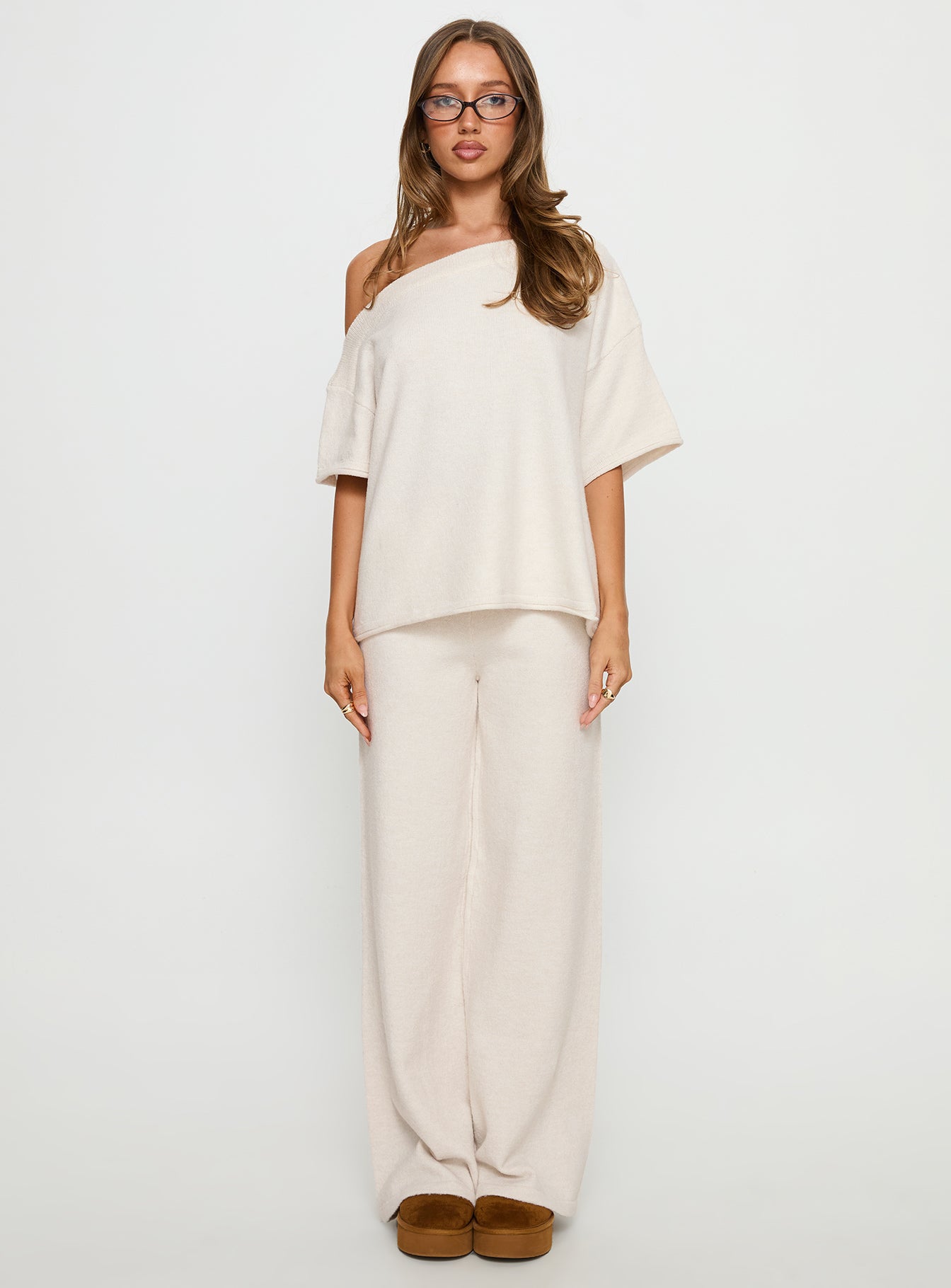 Kourta Off Shoulder Oversized Top Oat