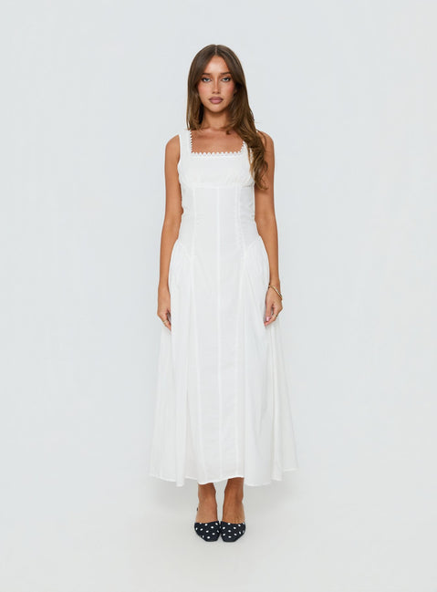 Mariette Panelled Midi Dress White