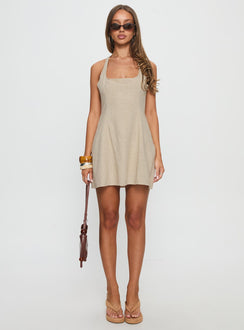 Florelli Halter Mini Dress Oat