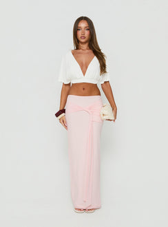 Isador Ruched Maxi Skirt Pink