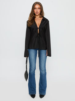 Way Life Goes Long Sleeve Top Black