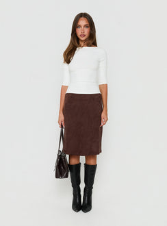 Daily Define Boatneck 3/4 Sleeve Top White