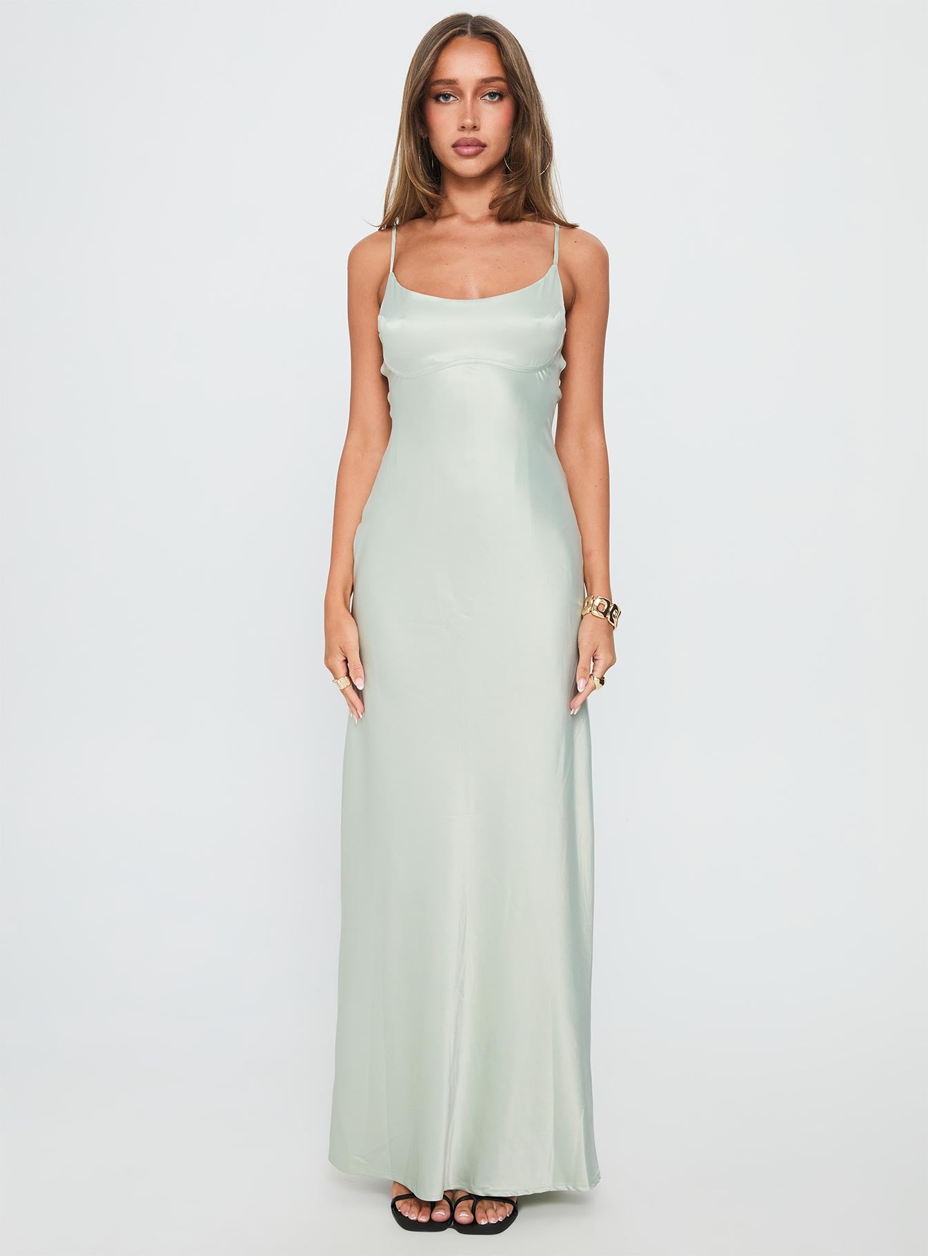 Ravia Maxi Dress | Sage | Womens | Princess Polly Lower Impact Ravia Maxi Dress | Sage | Womens | Princess Polly Lower Impact