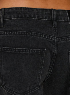 Picco Ultra Low Rise Wide Leg Jeans Washed Black