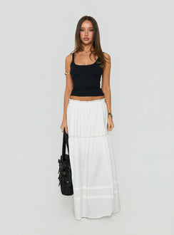 Meanna Tiered Maxi Skirt White