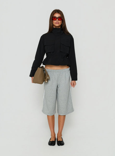 Annisa Funnel Neck Jacket Black
