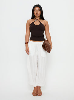 Manika Bead Detail Top Chocolate