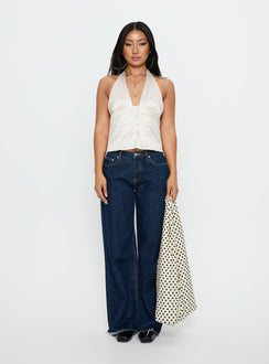 Isolda Satin Halter Top Cream