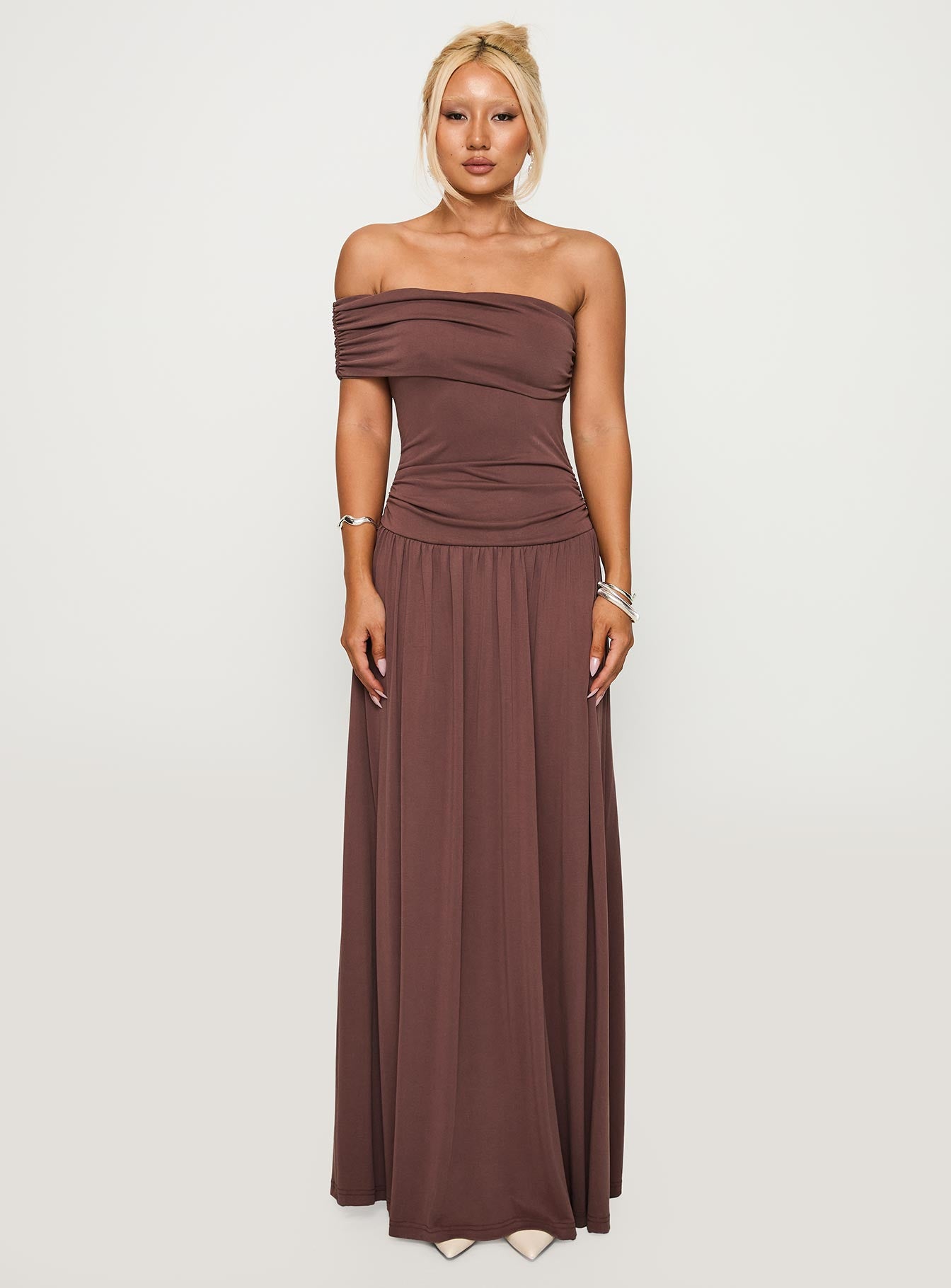 Decadence Strapless Maxi Dress Brown | Princess Polly Decadence Strapless Maxi Dress Brown | Princess Polly