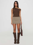 product Princess Polly Sleeveless Asymmetric Neckline  Danza Top Brown